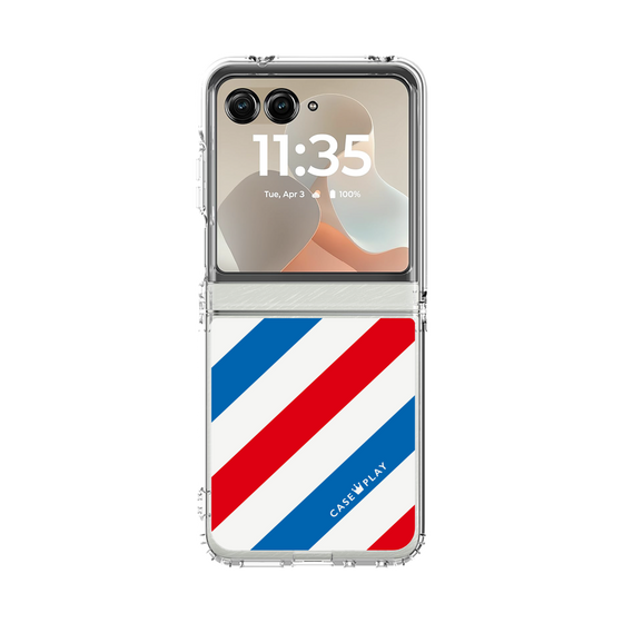 クリアケース［ Big Stripe - Red × Blue ］