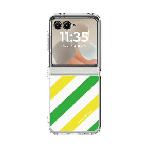 クリアケース［ Big Stripe - Green × Yellow ］