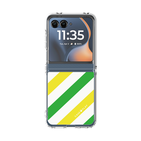 クリアケース［ Big Stripe - Green × Yellow ］