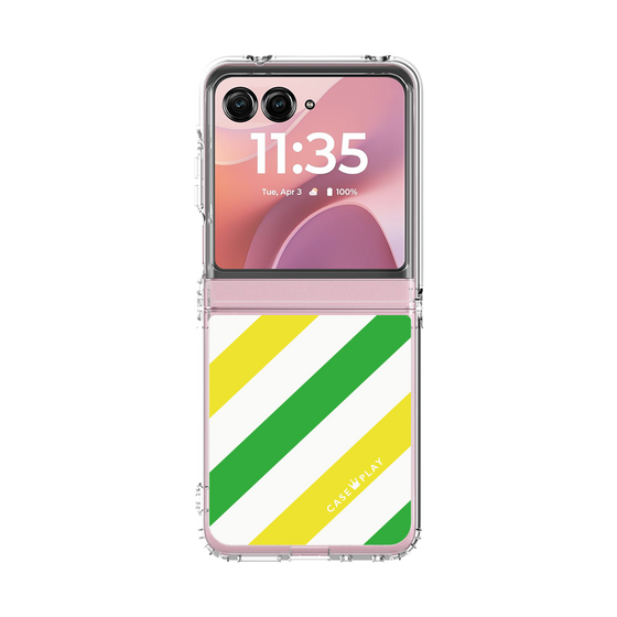 クリアケース［ Big Stripe - Green × Yellow ］