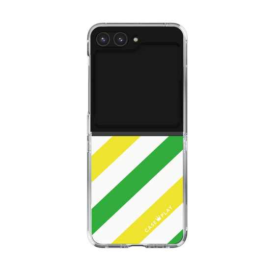 クリアケース［ Big Stripe - Green × Yellow ］