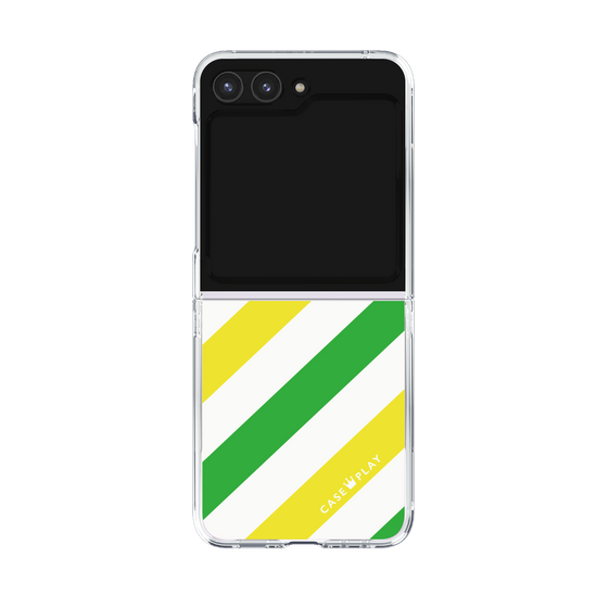 クリアケース［ Big Stripe - Green × Yellow ］