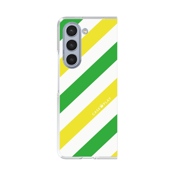 クリアケース［ Big Stripe - Green × Yellow ］