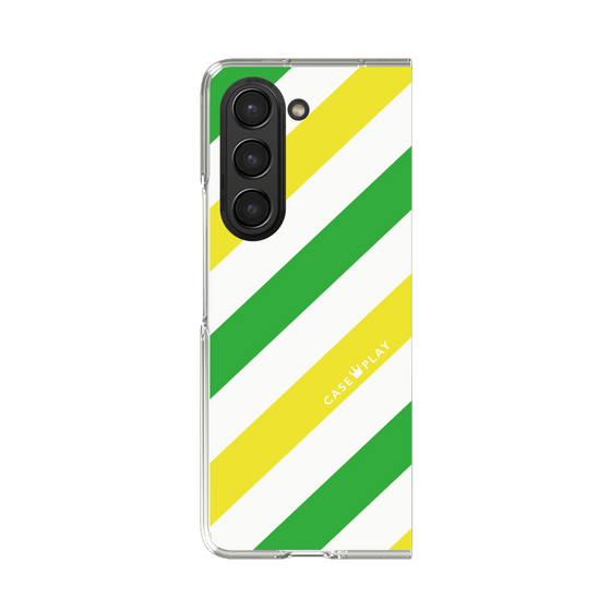 クリアケース［ Big Stripe - Green × Yellow ］