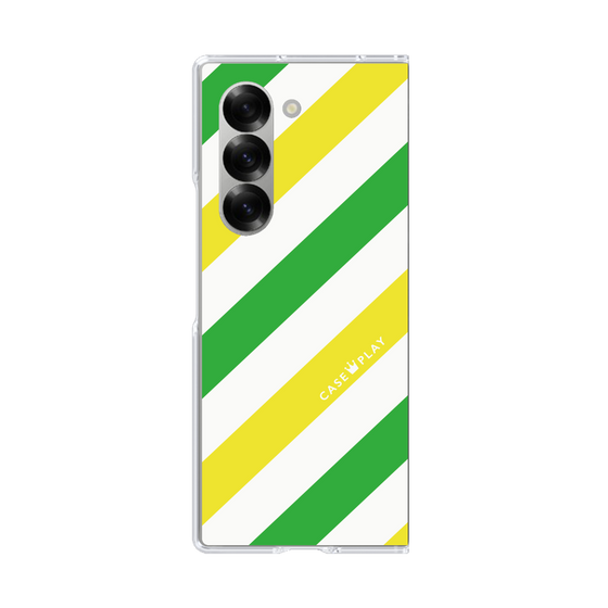 クリアケース［ Big Stripe - Green × Yellow ］