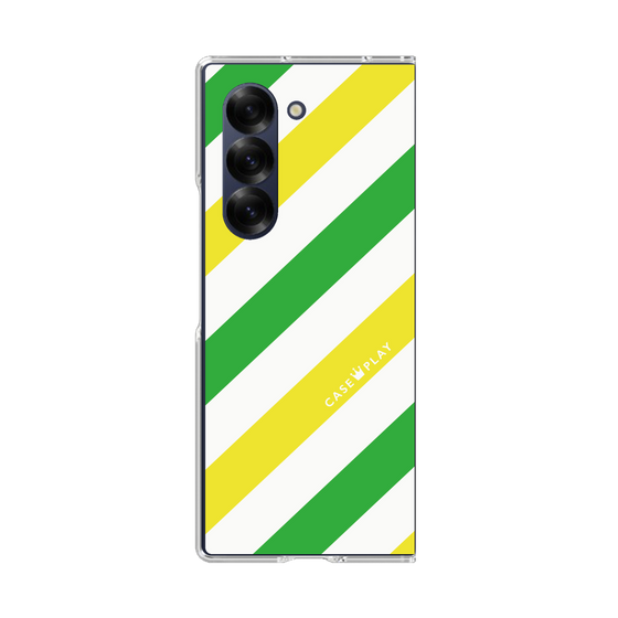 クリアケース［ Big Stripe - Green × Yellow ］