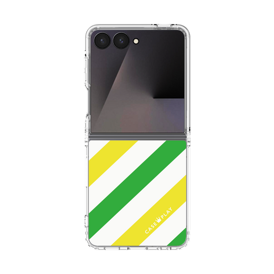 クリアケース［ Big Stripe - Green × Yellow ］