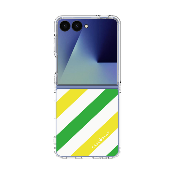クリアケース［ Big Stripe - Green × Yellow ］