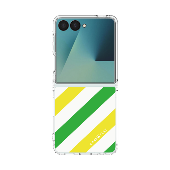 クリアケース［ Big Stripe - Green × Yellow ］