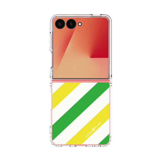 クリアケース［ Big Stripe - Green × Yellow ］