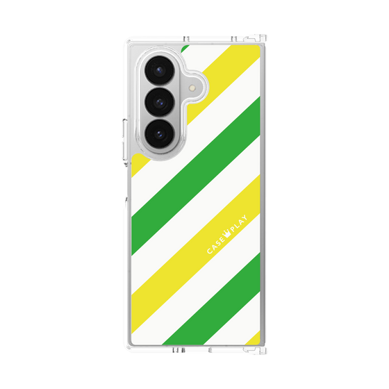 クリアケース［ Big Stripe - Green × Yellow ］