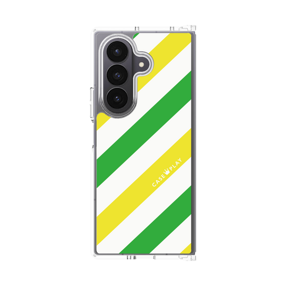 クリアケース［ Big Stripe - Green × Yellow ］