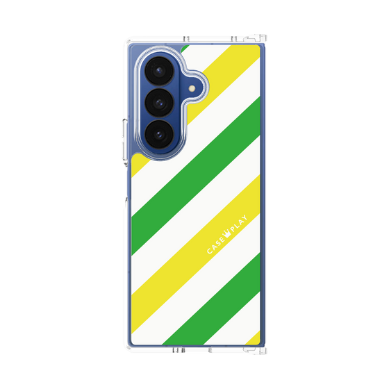 クリアケース［ Big Stripe - Green × Yellow ］