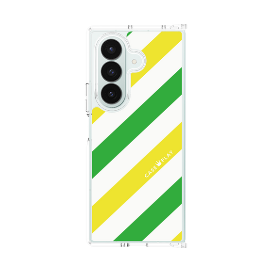 クリアケース［ Big Stripe - Green × Yellow ］