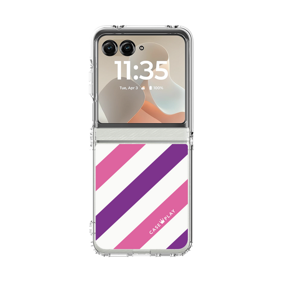 クリアケース［ Big Stripe - Purple × Pink ］
