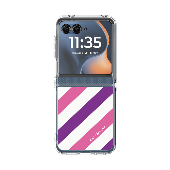 クリアケース［ Big Stripe - Purple × Pink ］