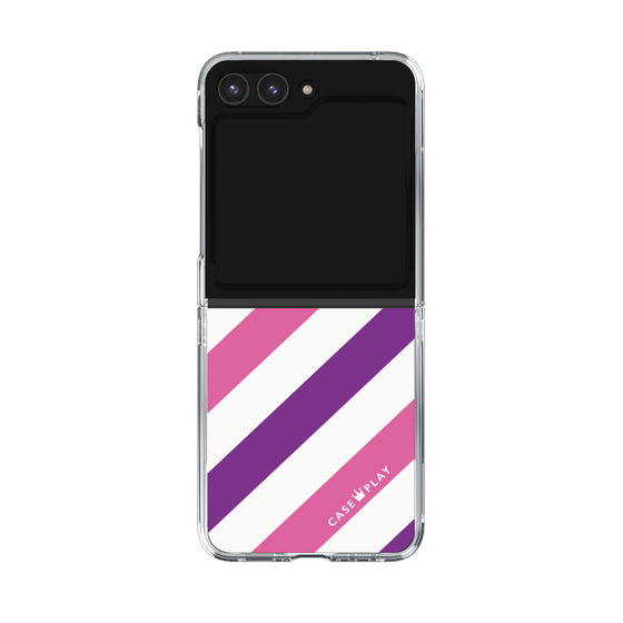 クリアケース［ Big Stripe - Purple × Pink ］