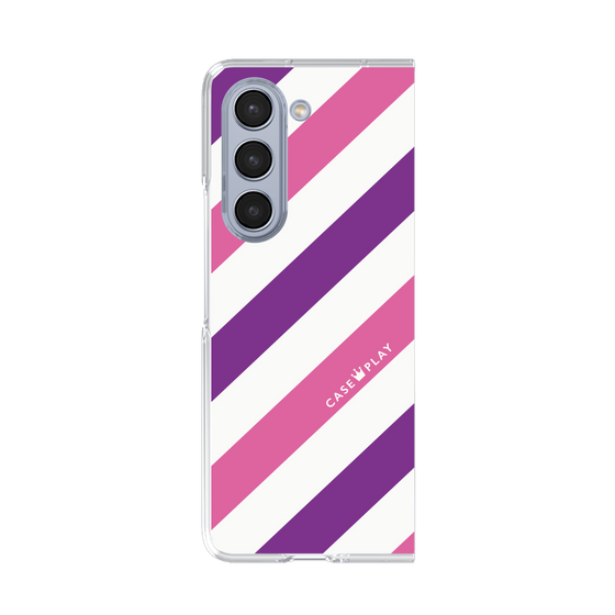 クリアケース［ Big Stripe - Purple × Pink ］