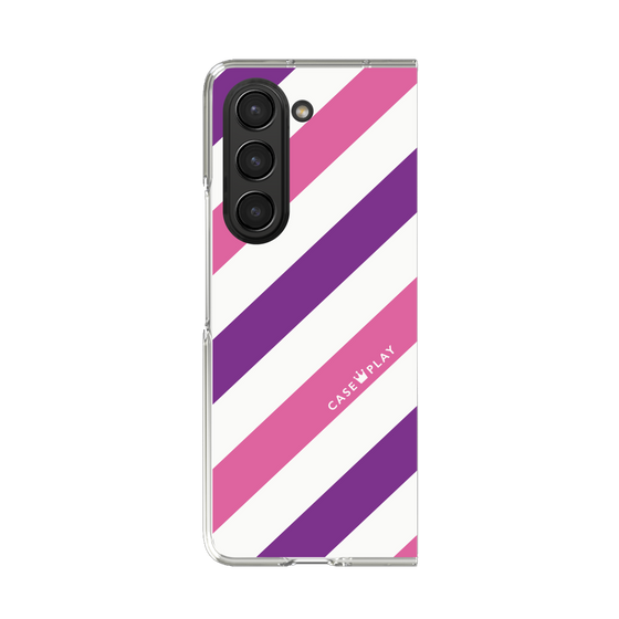 クリアケース［ Big Stripe - Purple × Pink ］