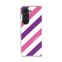 クリアケース［ Big Stripe - Purple × Pink ］