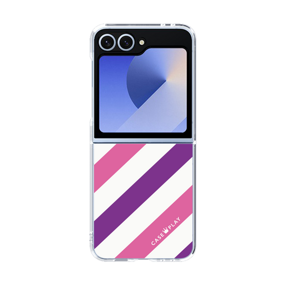クリアケース［ Big Stripe - Purple × Pink ］