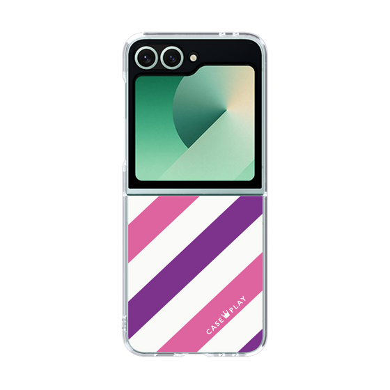 クリアケース［ Big Stripe - Purple × Pink ］