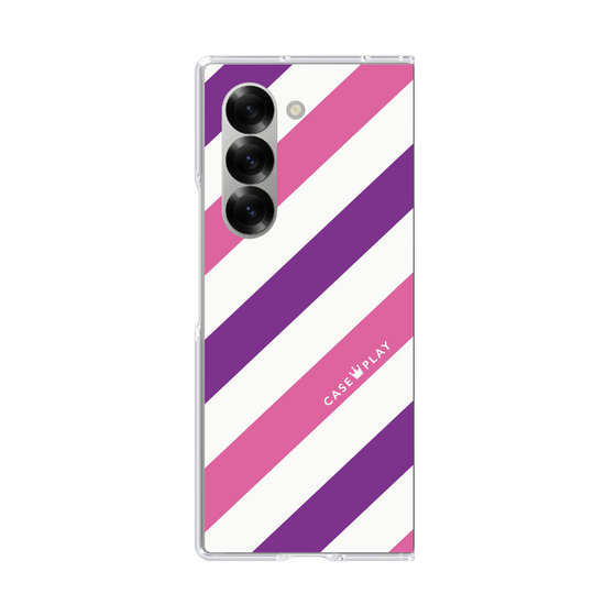 クリアケース［ Big Stripe - Purple × Pink ］