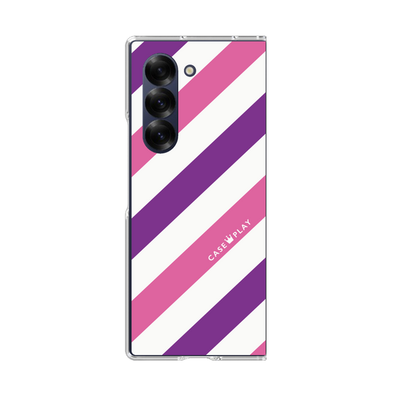 クリアケース［ Big Stripe - Purple × Pink ］