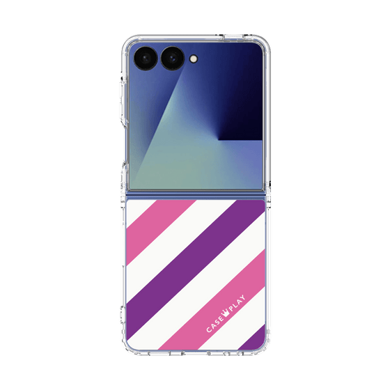 クリアケース［ Big Stripe - Purple × Pink ］