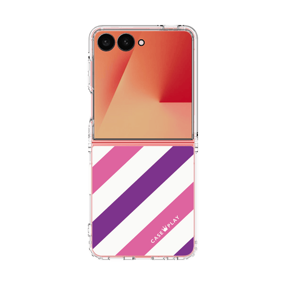 クリアケース［ Big Stripe - Purple × Pink ］