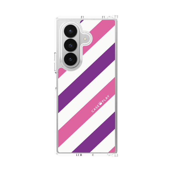 クリアケース［ Big Stripe - Purple × Pink ］