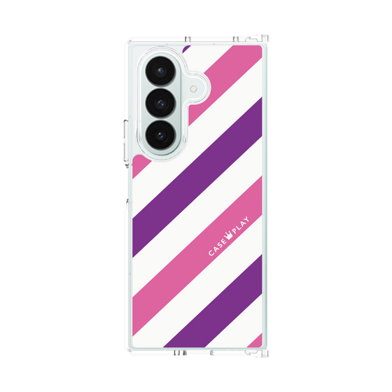クリアケース［ Big Stripe - Purple × Pink ］