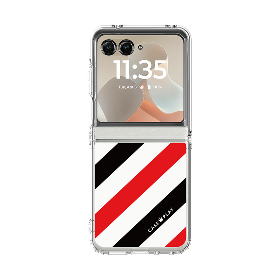 クリアケース［ Big Stripe - Red × Black ］