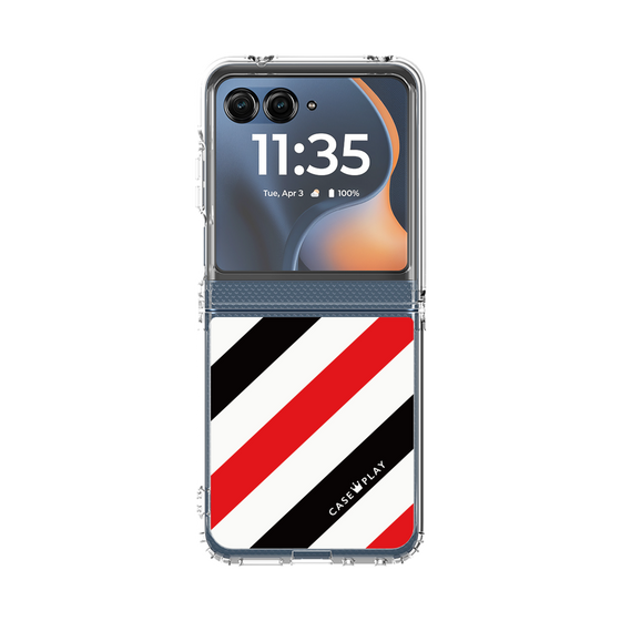 クリアケース［ Big Stripe - Red × Black ］