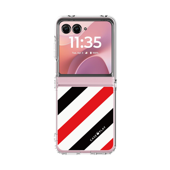 クリアケース［ Big Stripe - Red × Black ］