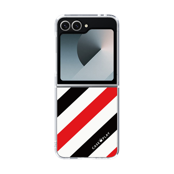 クリアケース［ Big Stripe - Red × Black ］