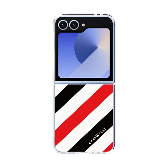 クリアケース［ Big Stripe - Red × Black ］