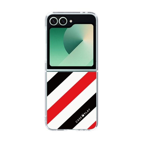 クリアケース［ Big Stripe - Red × Black ］