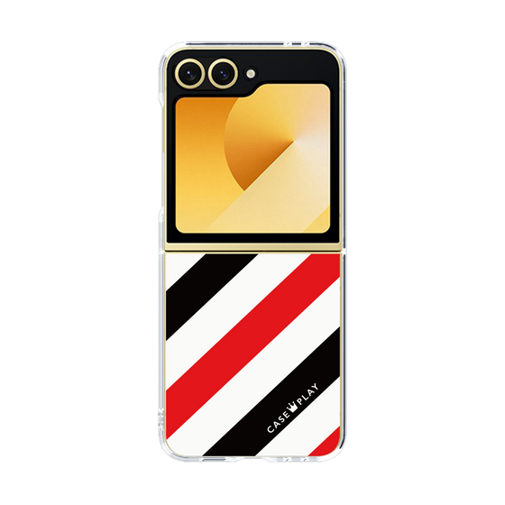 クリアケース［ Big Stripe - Red × Black ］