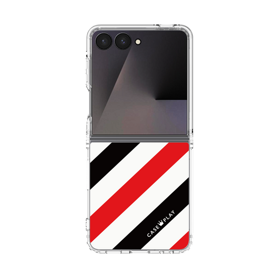 クリアケース［ Big Stripe - Red × Black ］