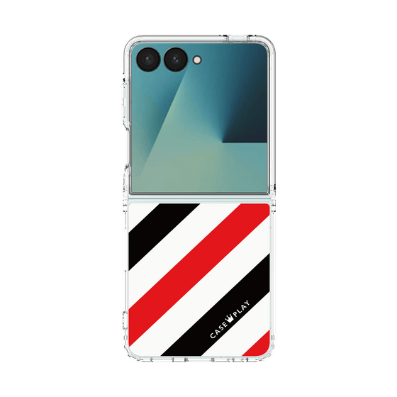 クリアケース［ Big Stripe - Red × Black ］