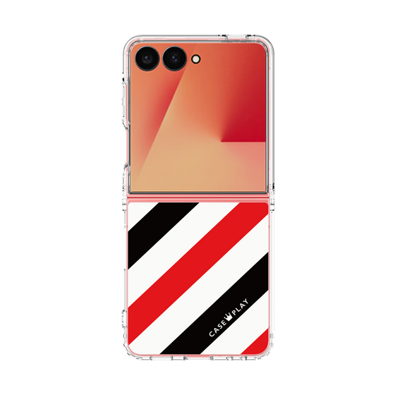 クリアケース［ Big Stripe - Red × Black ］
