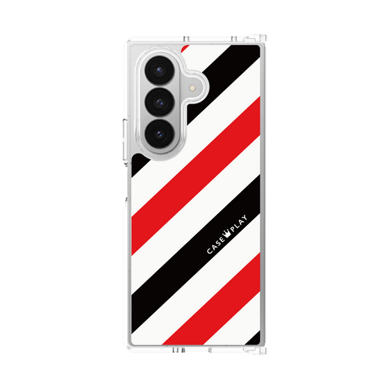 クリアケース［ Big Stripe - Red × Black ］