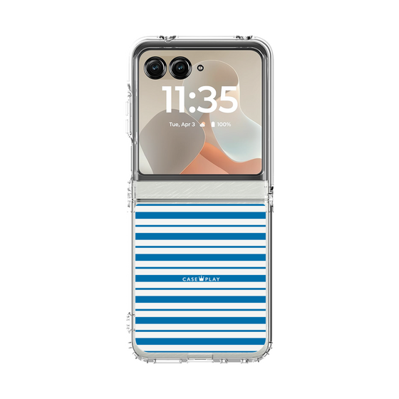 クリアケース［ Small Border - Blue ］