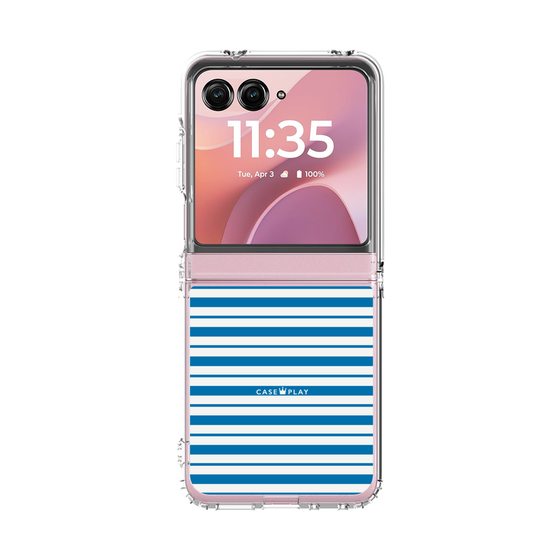 クリアケース［ Small Border - Blue ］