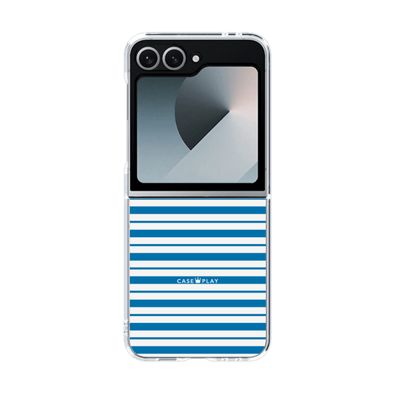 クリアケース［ Small Border - Blue ］