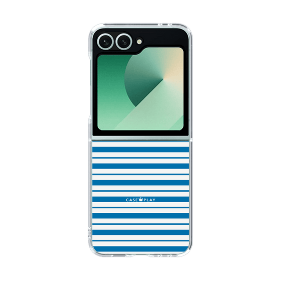 クリアケース［ Small Border - Blue ］