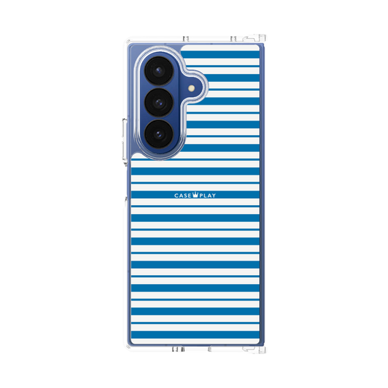 クリアケース［ Small Border - Blue ］