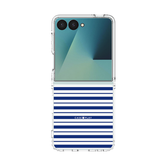 クリアケース［ Small Border - Navy ］