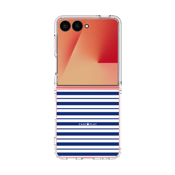 クリアケース［ Small Border - Navy ］